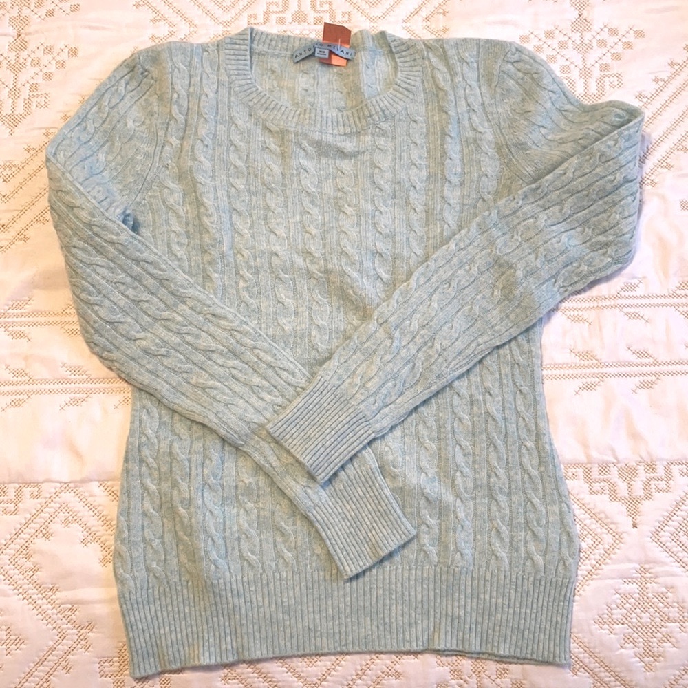 Antonio Melani Aqua Cable knit Cashmere sweater